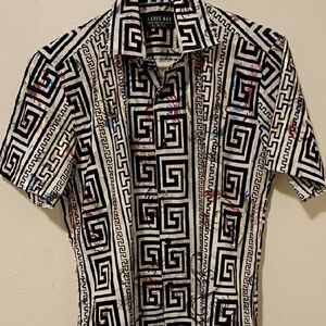Black and White Geometric Men's Shirt
